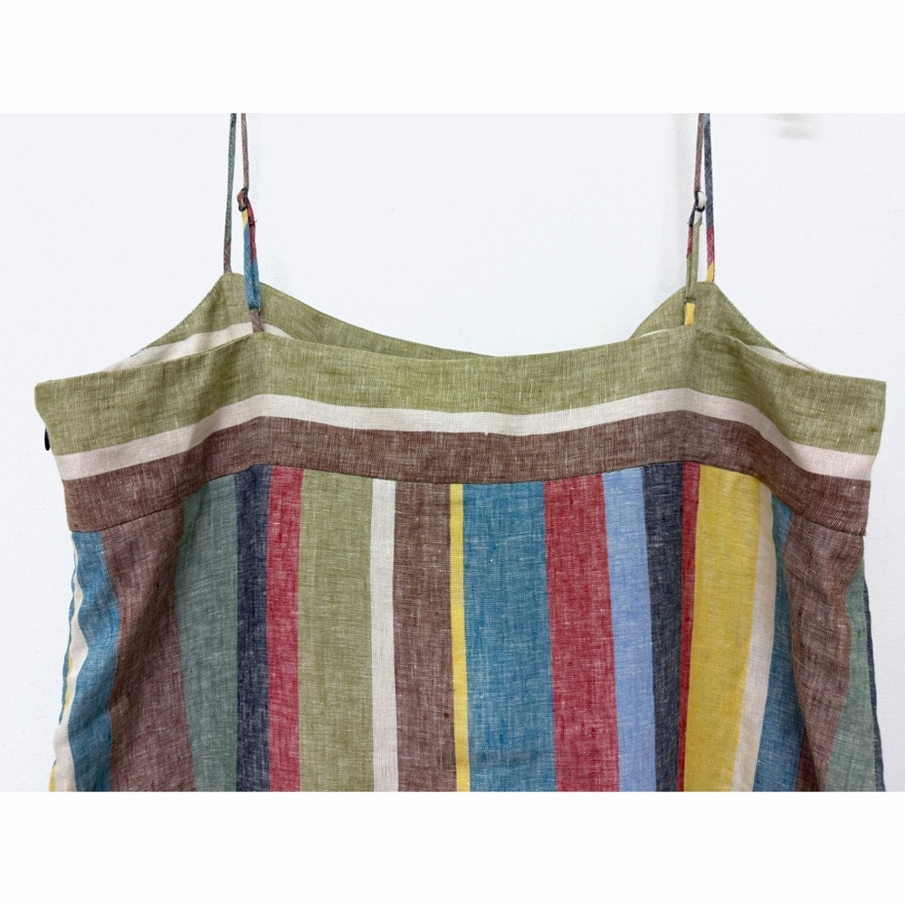 NWT Staud Laura Linen Maxi Dress Market Stripe Colorful Rainbow Sundress XL - Picture 8 of 12